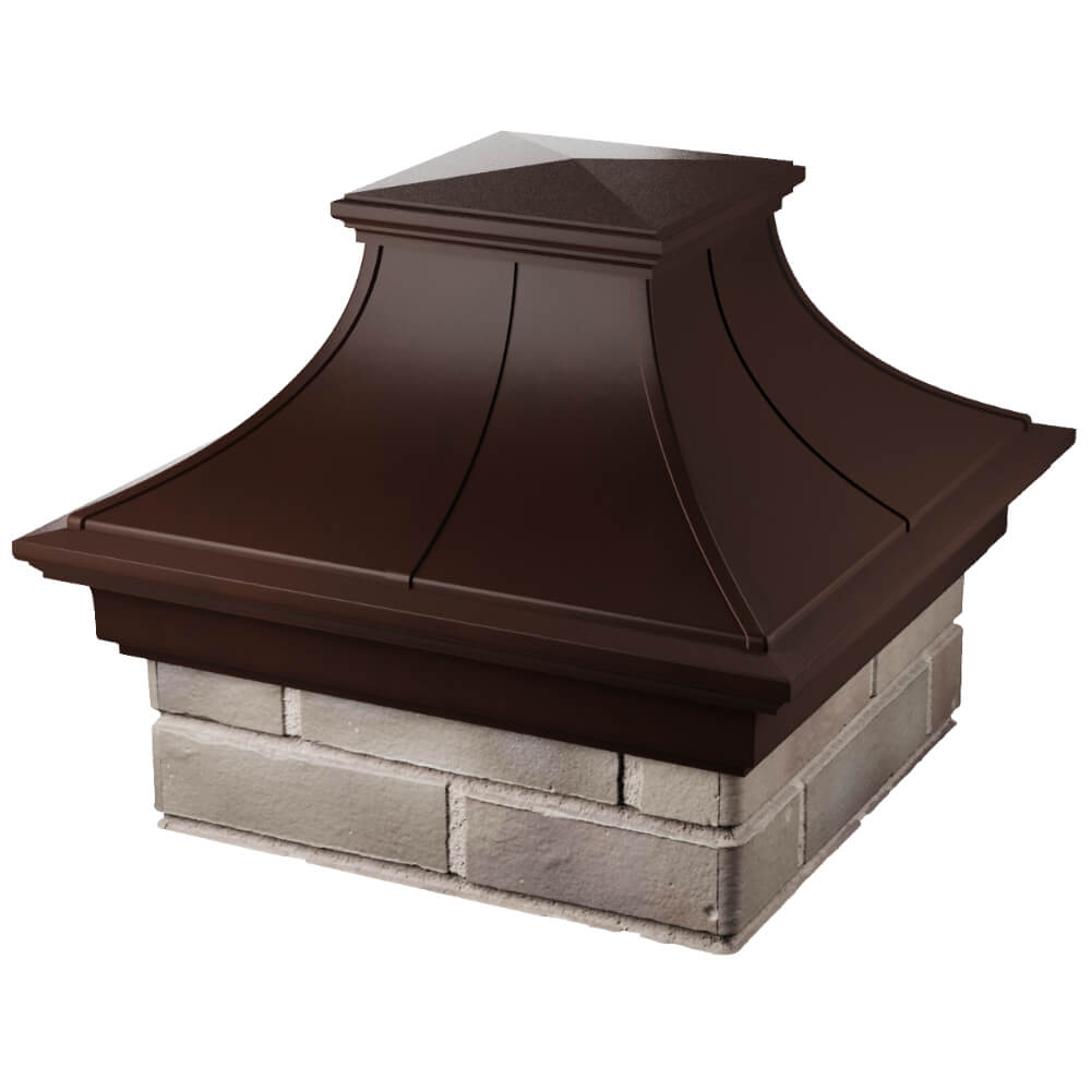 Колпак Zking Монблан Премиум Коричневый на столб 1.5х1.5 кирпича (385х385мм)
