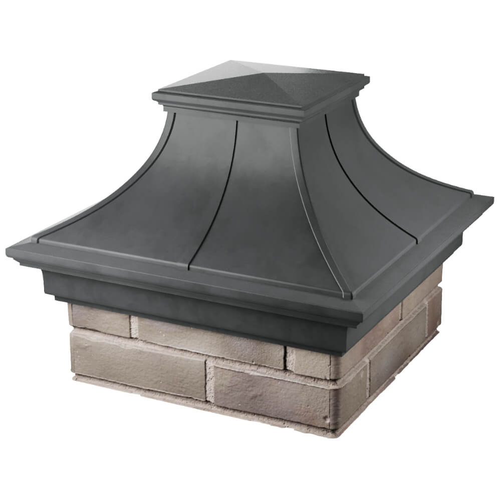 Колпак Zking Монблан Премиум Серый на столб 1.5х1.5 кирпича (385х385мм)